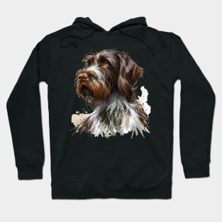 German Wirehaired Pointer Watercolor Painting - Beautiful Dog Hoodie